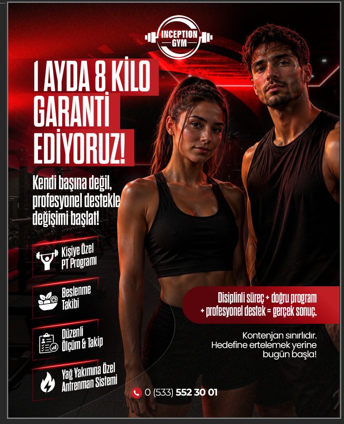 1 ayda 8 kilo garanti kampanyası